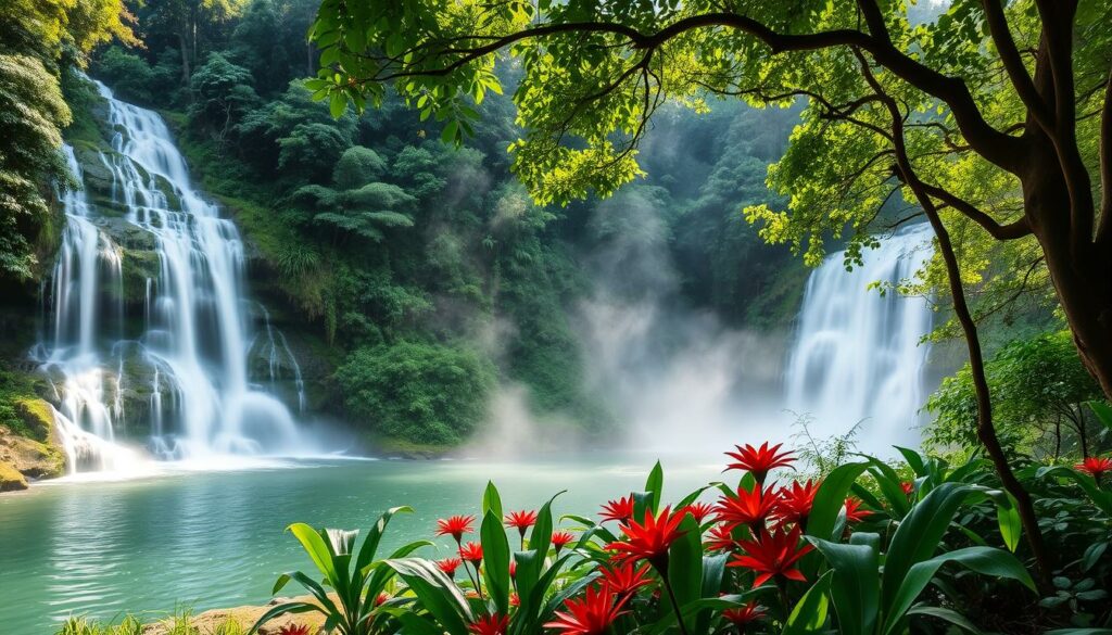 Kosrae rainforest waterfalls